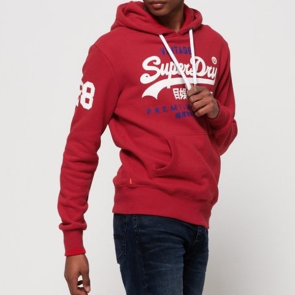 Superdry Men’s Eagle Red Premium Goods Duo Hoodie 2019 Edition Size Medium - Picture 1 of 7